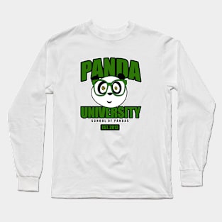 Panda University - Green Long Sleeve T-Shirt